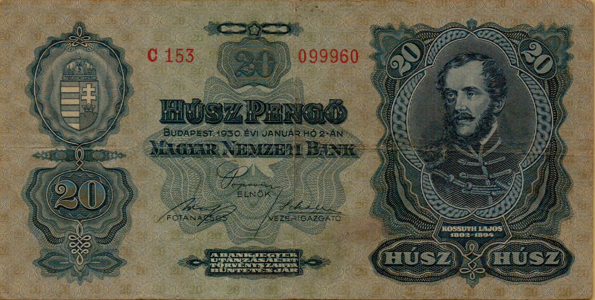 Hungary 20 1928 VF P-97